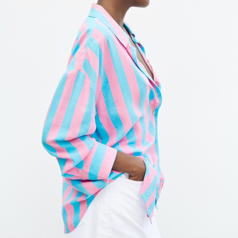 Oversized Multicolor Button Up - image 4